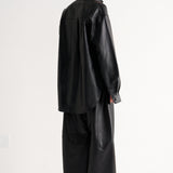 The Leather Essential Shirt in Black