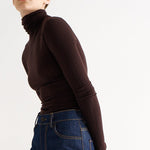 The Rib Turtleneck in Cocoa