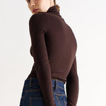 The Rib Turtleneck in Cocoa