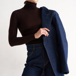 The Rib Turtleneck in Cocoa
