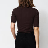 The Slim Polo Tee in Cocoa