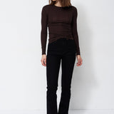 The Long Rib Tee in Cocoa