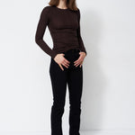 The Long Rib Tee in Cocoa