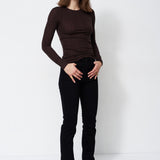 The Long Rib Tee in Cocoa