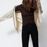 The Long Rib Tee in Cocoa