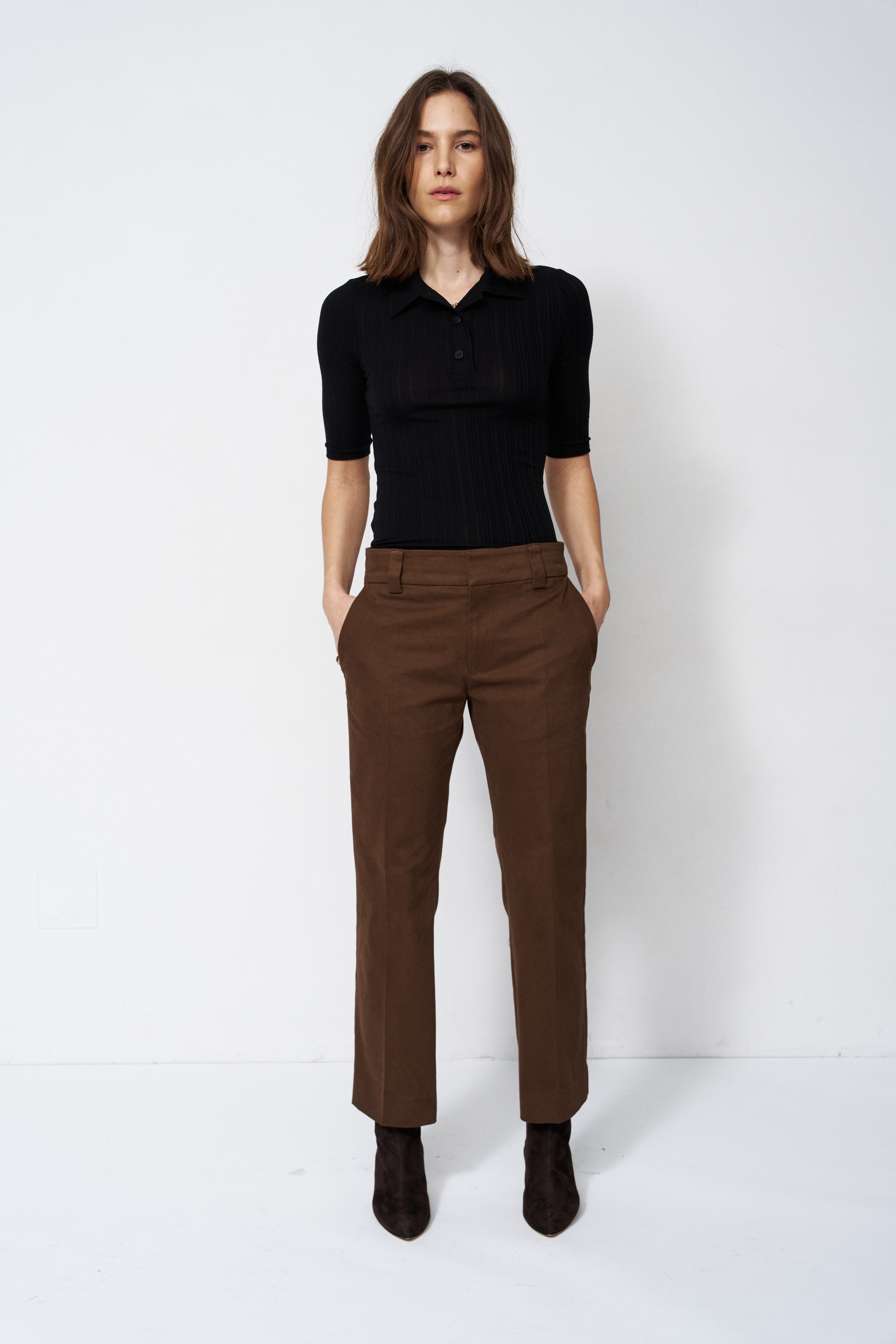 The Slim Polo Tee in Black