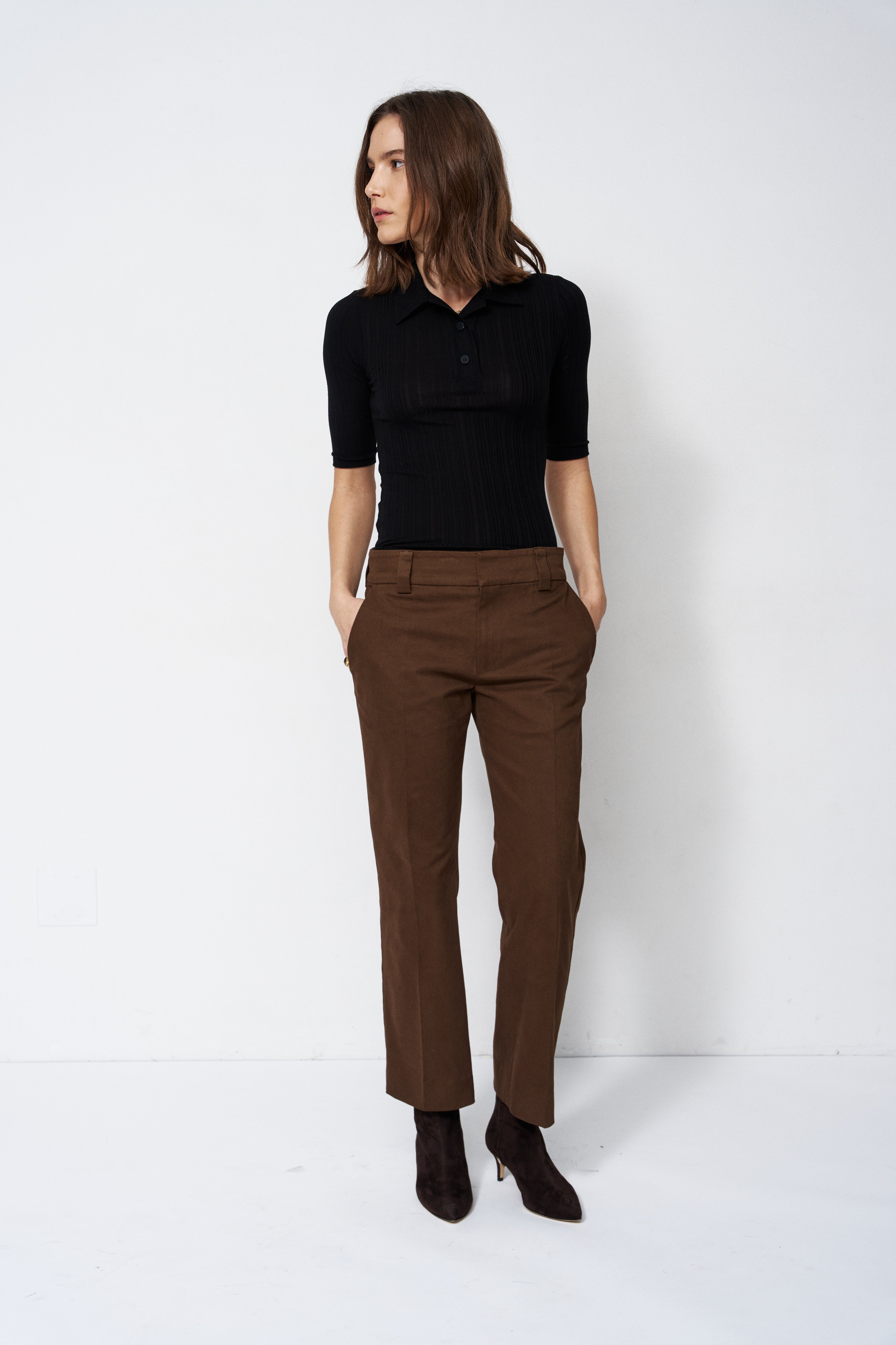 The Slim Polo Tee in Black