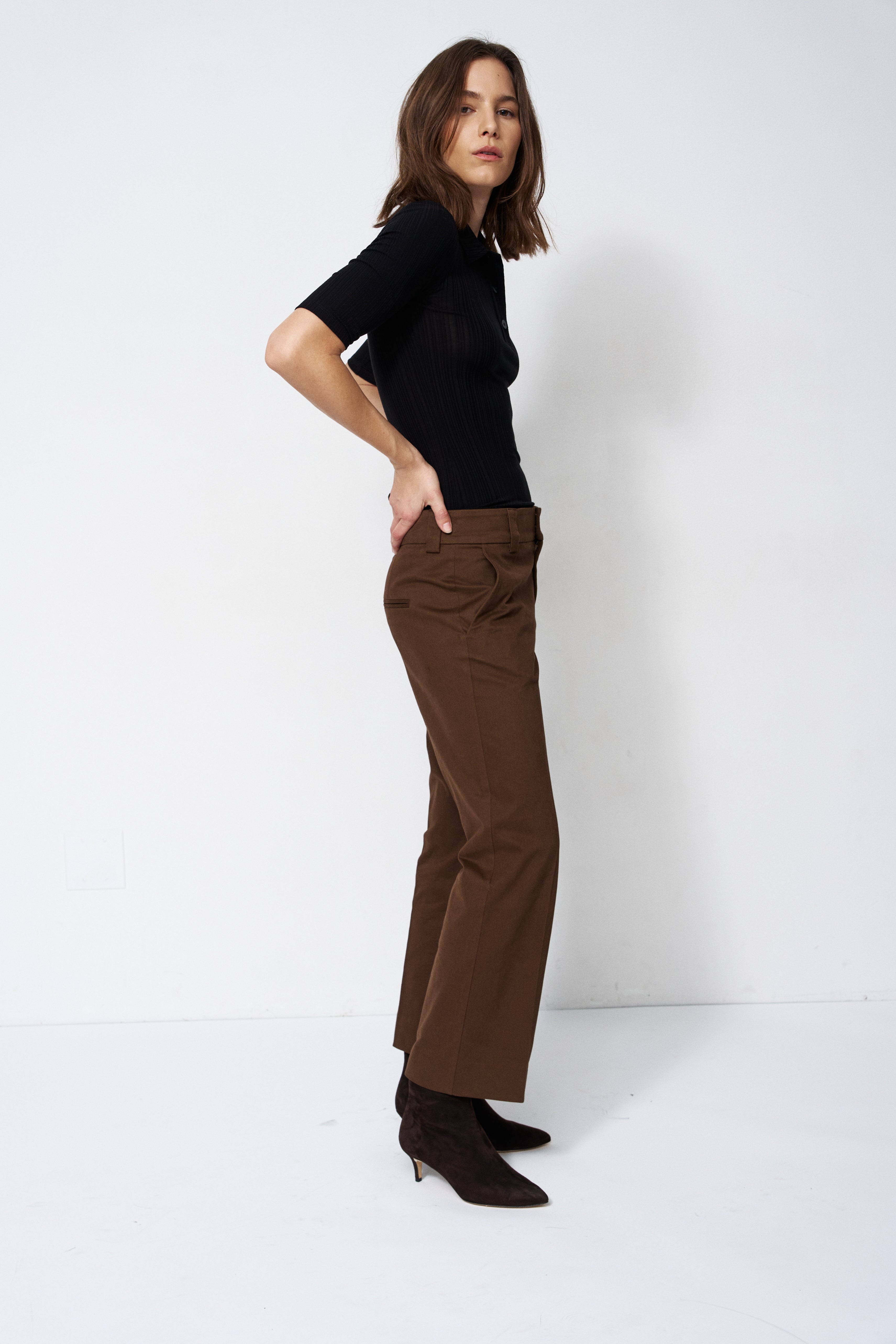 The Slim Polo Tee in Black