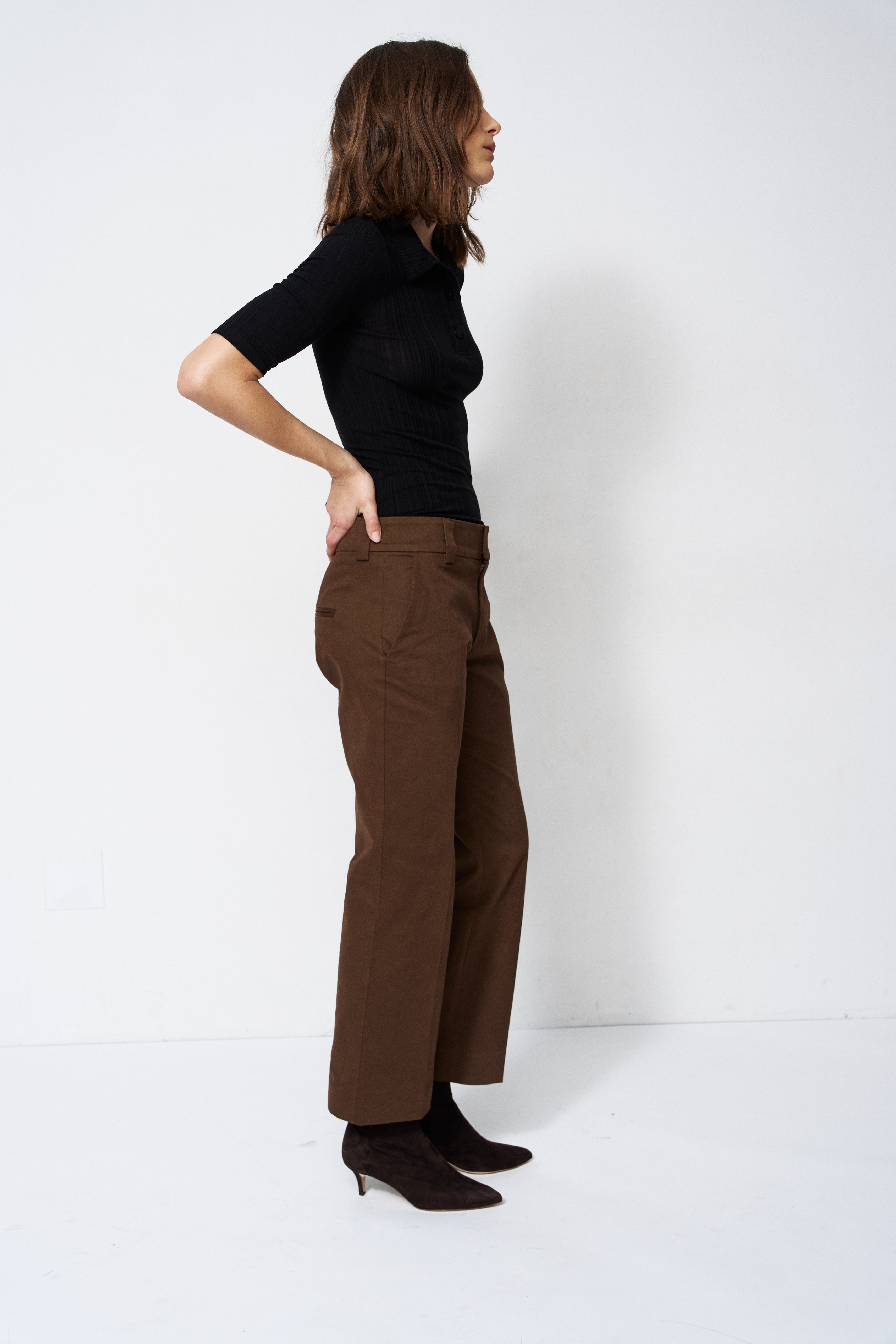 The Slim Polo Tee in Black