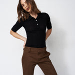 The Slim Polo Tee in Black