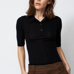  The Slim Polo Tee in Black