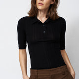  The Slim Polo Tee in Black