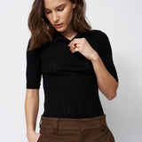 The Slim Polo Tee in Black