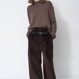 The Triple Pleat Trouser in Cacao
