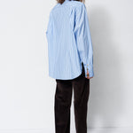 The Asymmetry Shirt in Cornflower Stripe