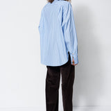 The Asymmetry Shirt in Cornflower Stripe