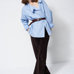 The Asymmetry Shirt in Cornflower Stripe