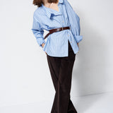 The Asymmetry Shirt in Cornflower Stripe