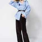 The Asymmetry Shirt in Cornflower Stripe