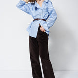 The Asymmetry Shirt in Cornflower Stripe