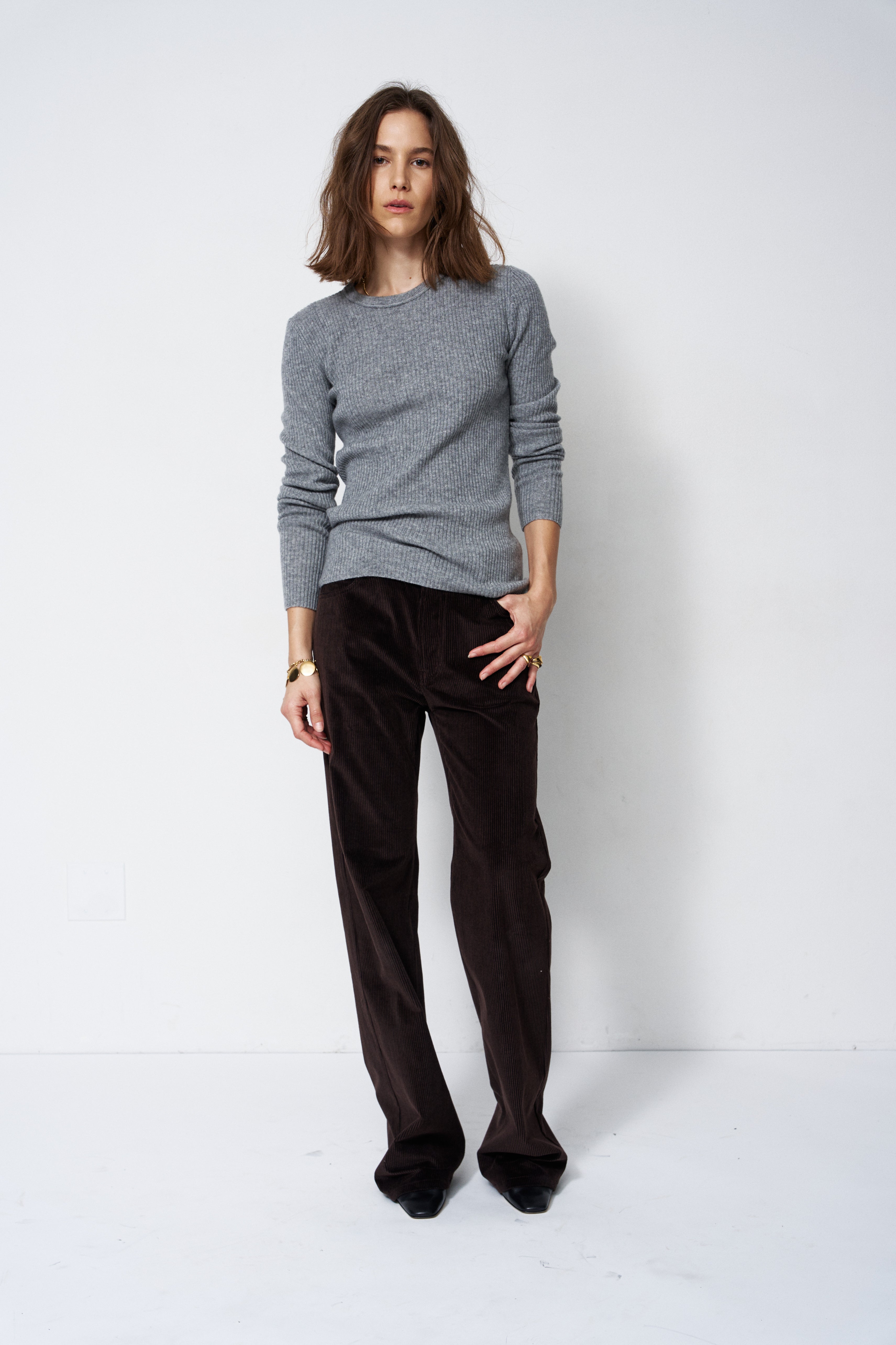 The Rib Slim Sweater in Graphite