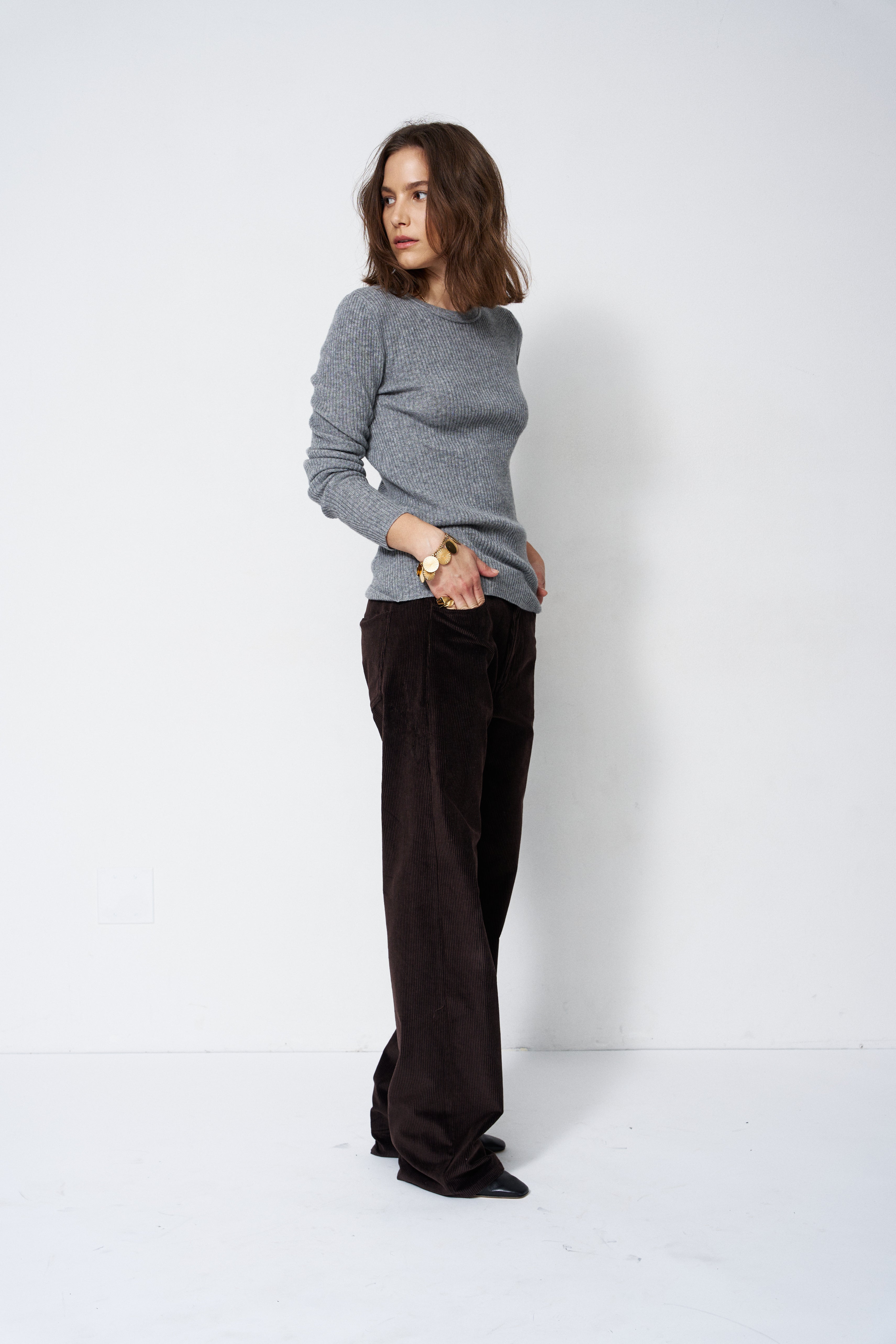 The Rib Slim Sweater in Graphite