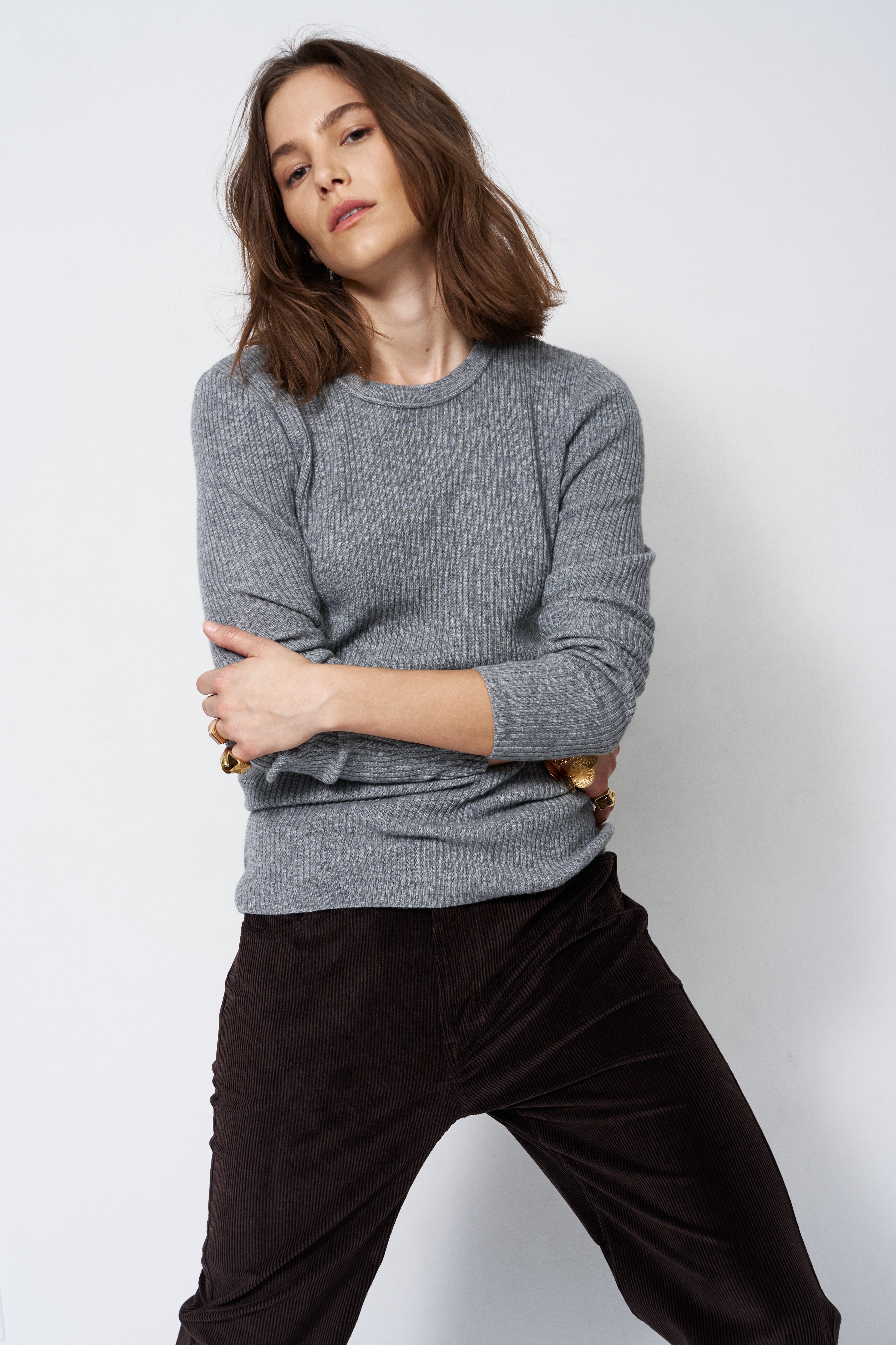 The Rib Slim Sweater in Graphite