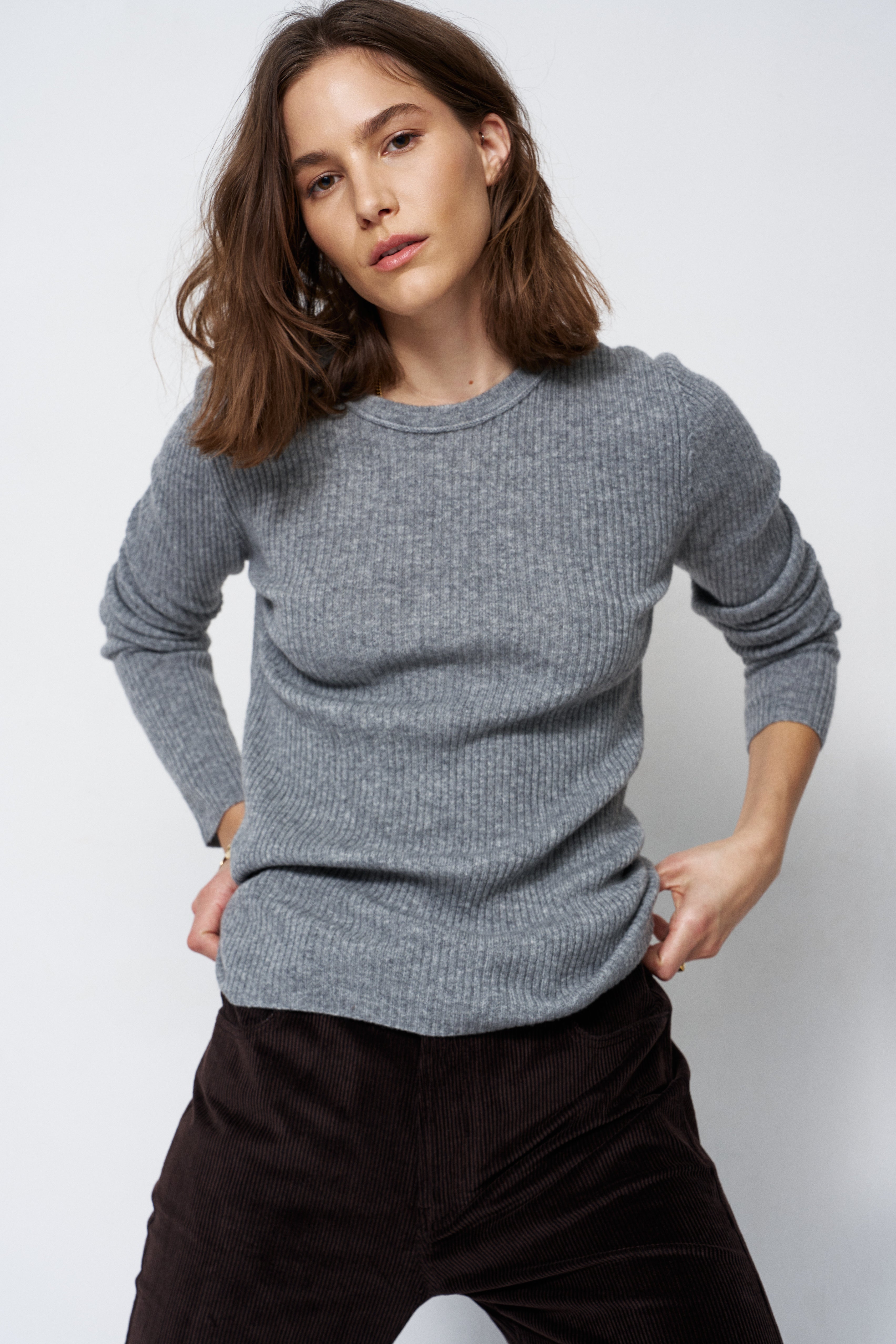 The Rib Slim Sweater in Graphite