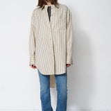The Many Collars Shirt in Cream Black Stripe