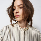 The Many Collars Shirt in Cream Black Stripe