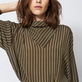 The Hankie Blouse in Cypress Stripe
