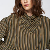 The Hankie Blouse in Cypress Stripe