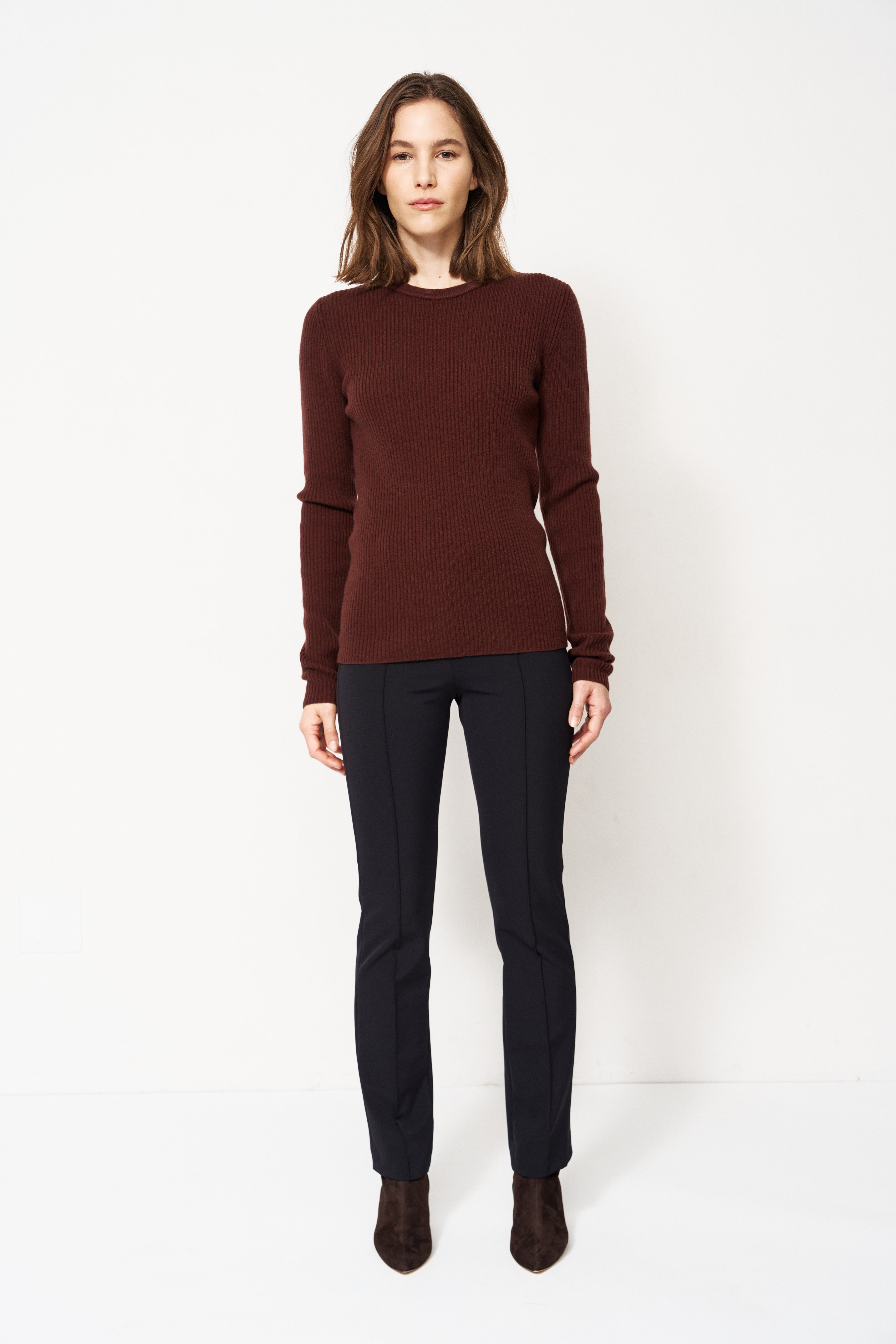 The Rib Slim Sweater in Cinnamon