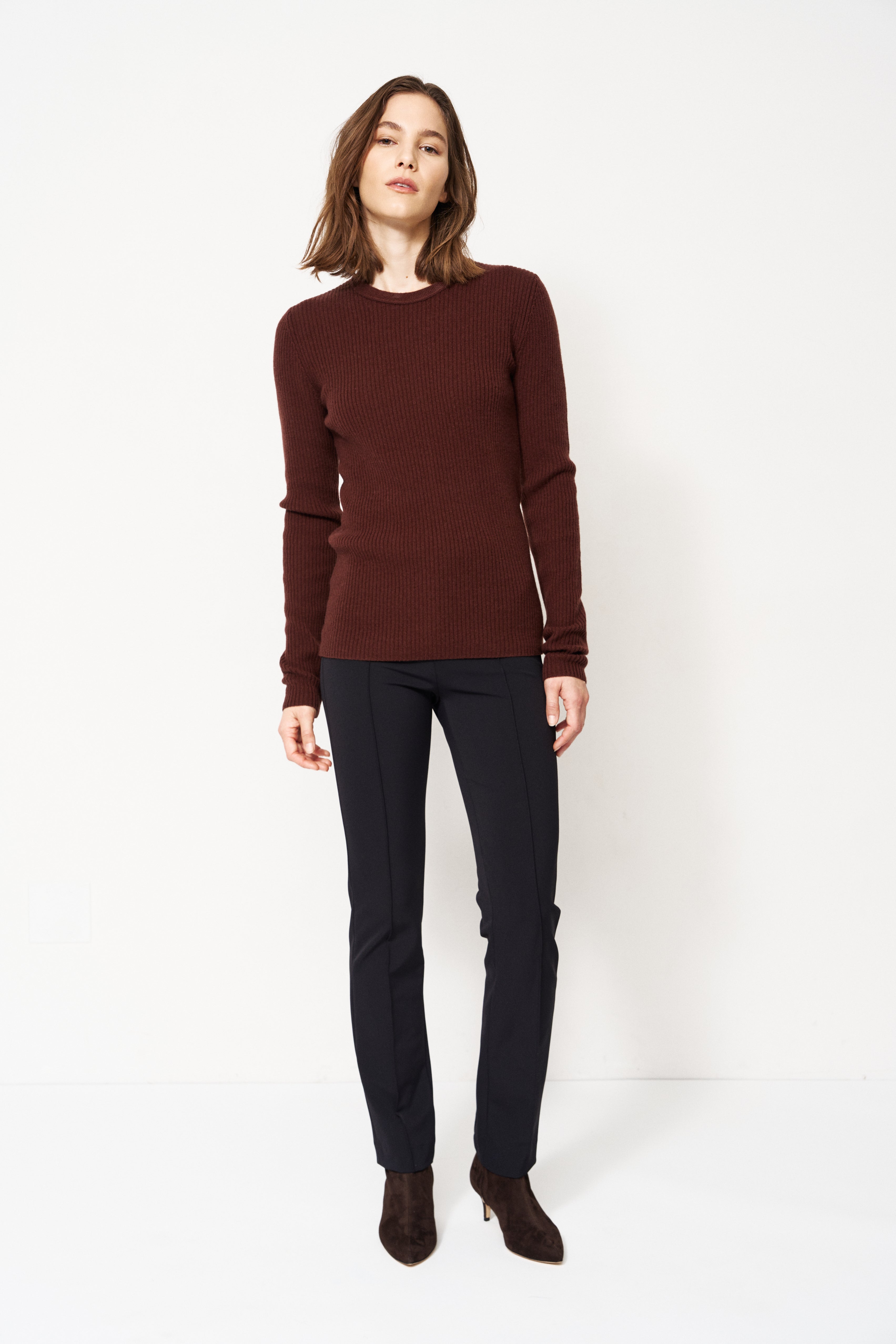The Rib Slim Sweater in Cinnamon