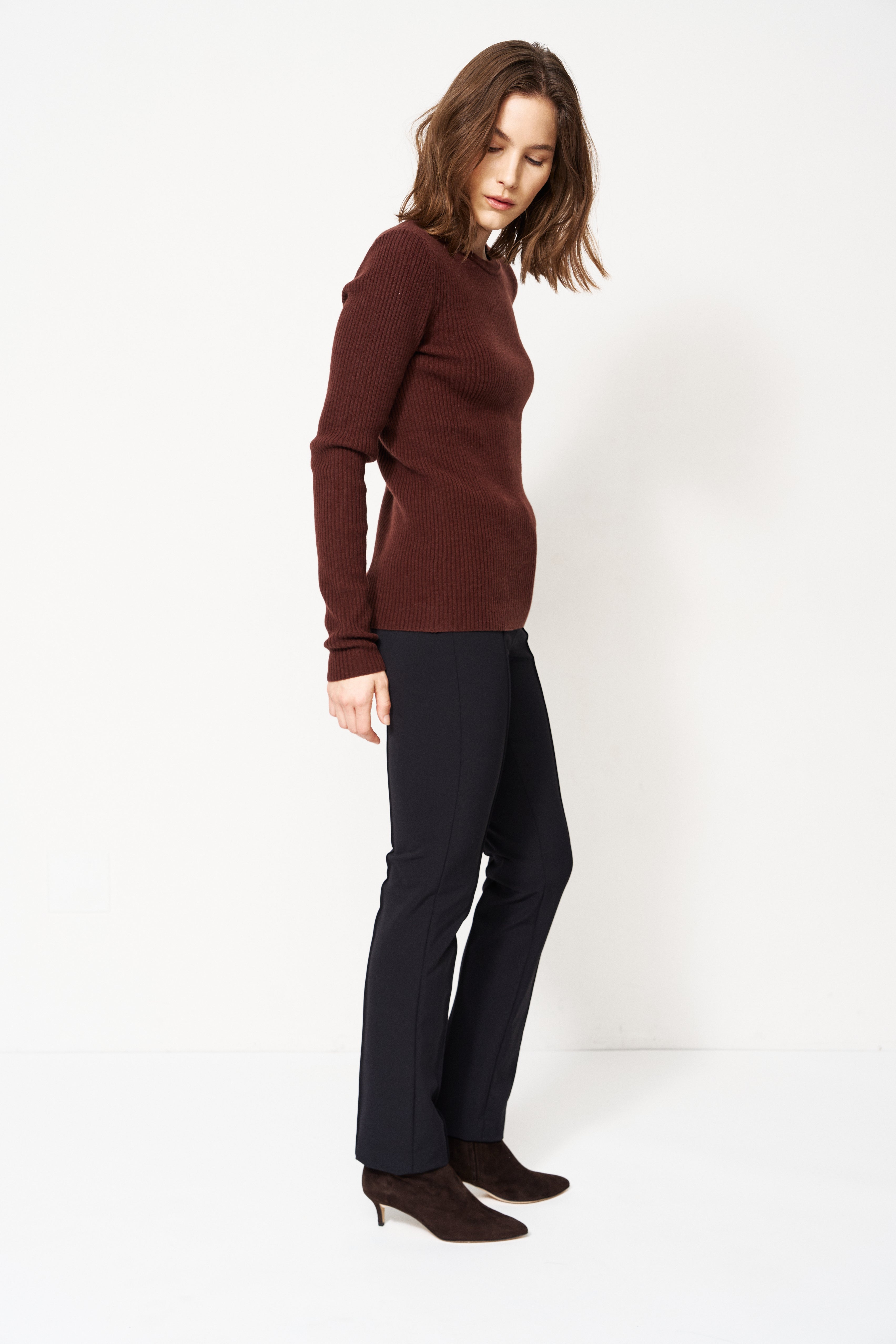 The Rib Slim Sweater in Cinnamon
