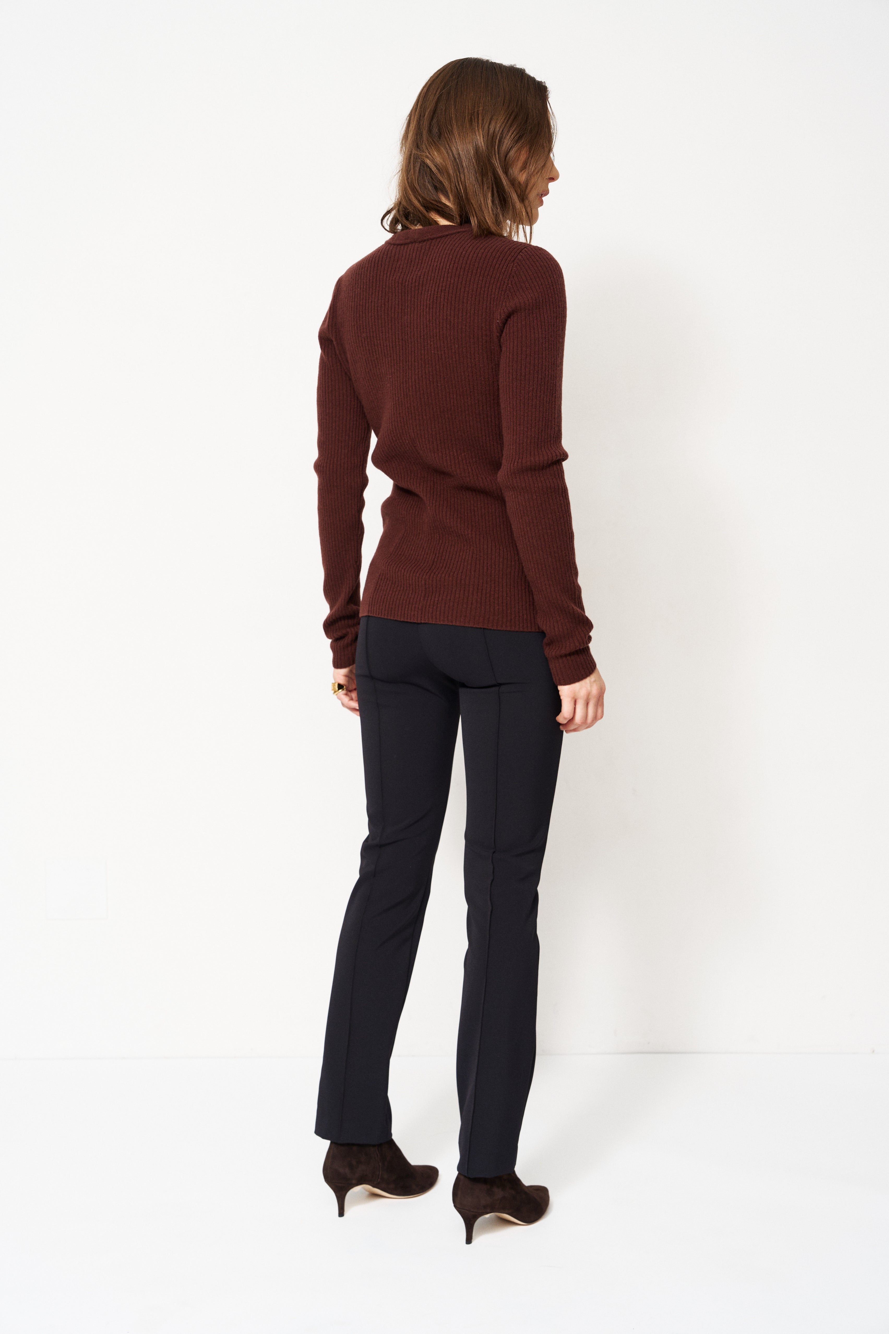 The Rib Slim Sweater in Cinnamon