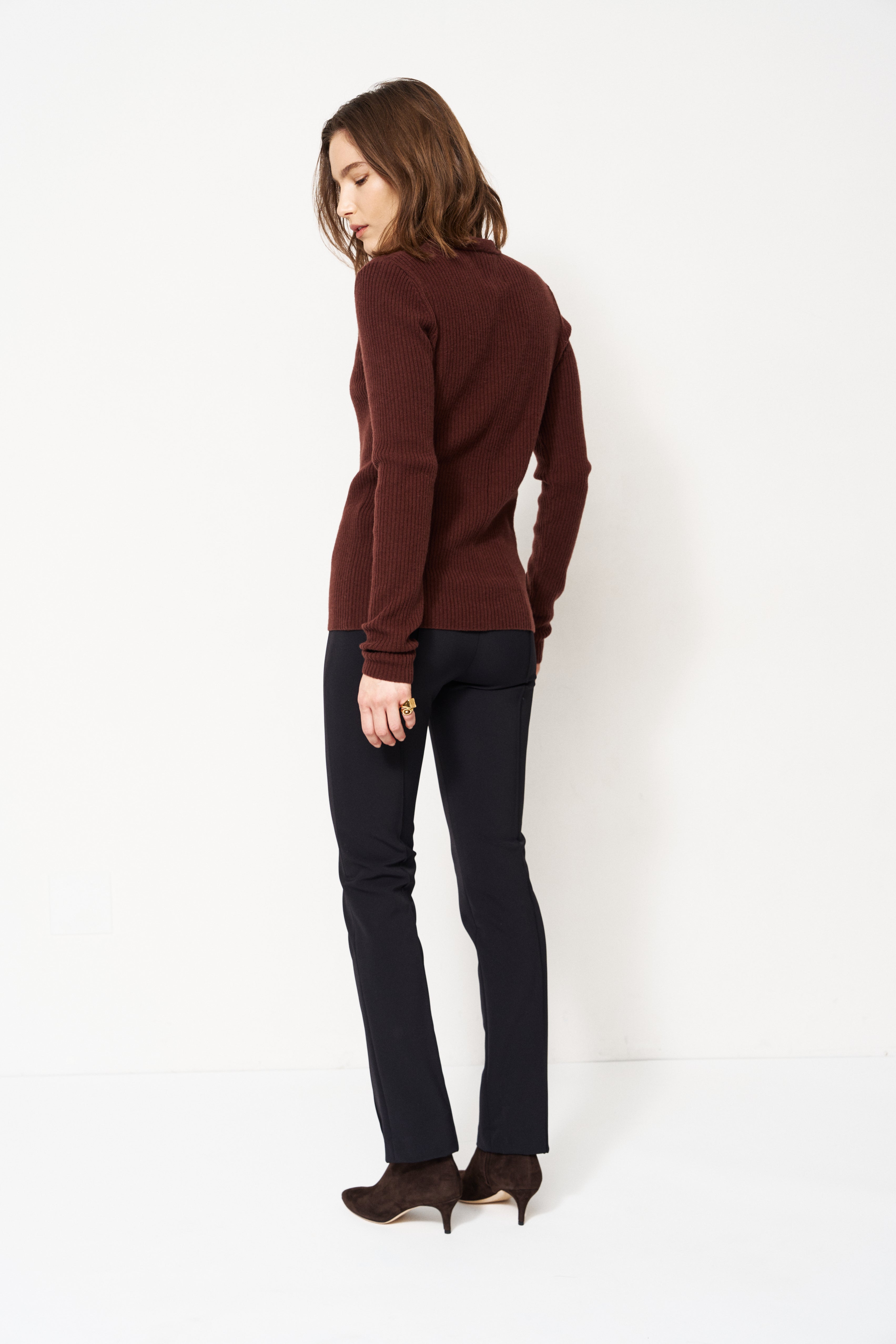 The Rib Slim Sweater in Cinnamon