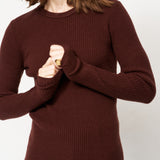The Rib Slim Sweater in Cinnamon