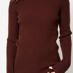 The Rib Slim Sweater in Cinnamon