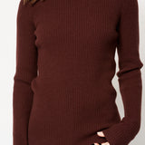 The Rib Slim Sweater in Cinnamon