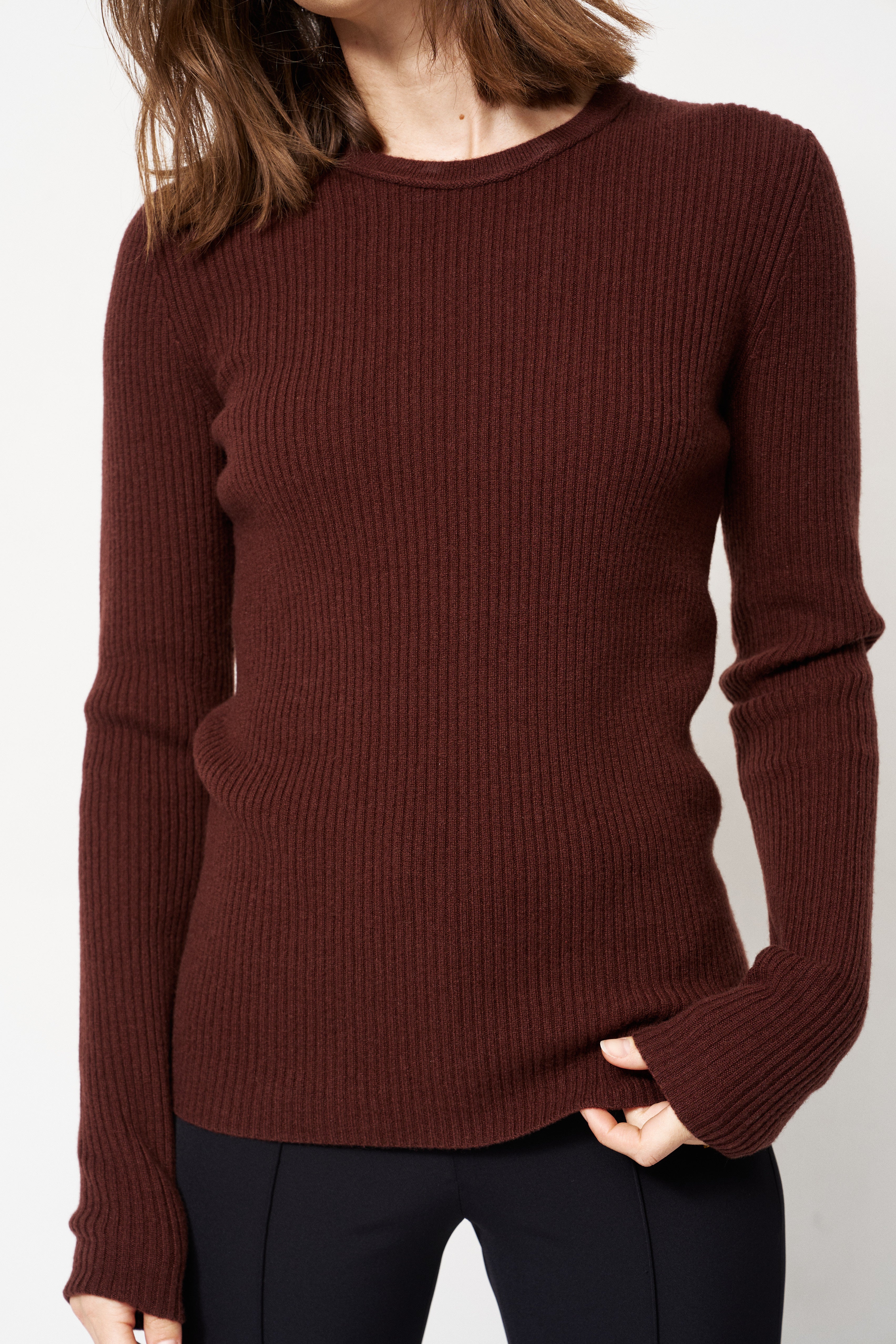 The Rib Slim Sweater in Cinnamon