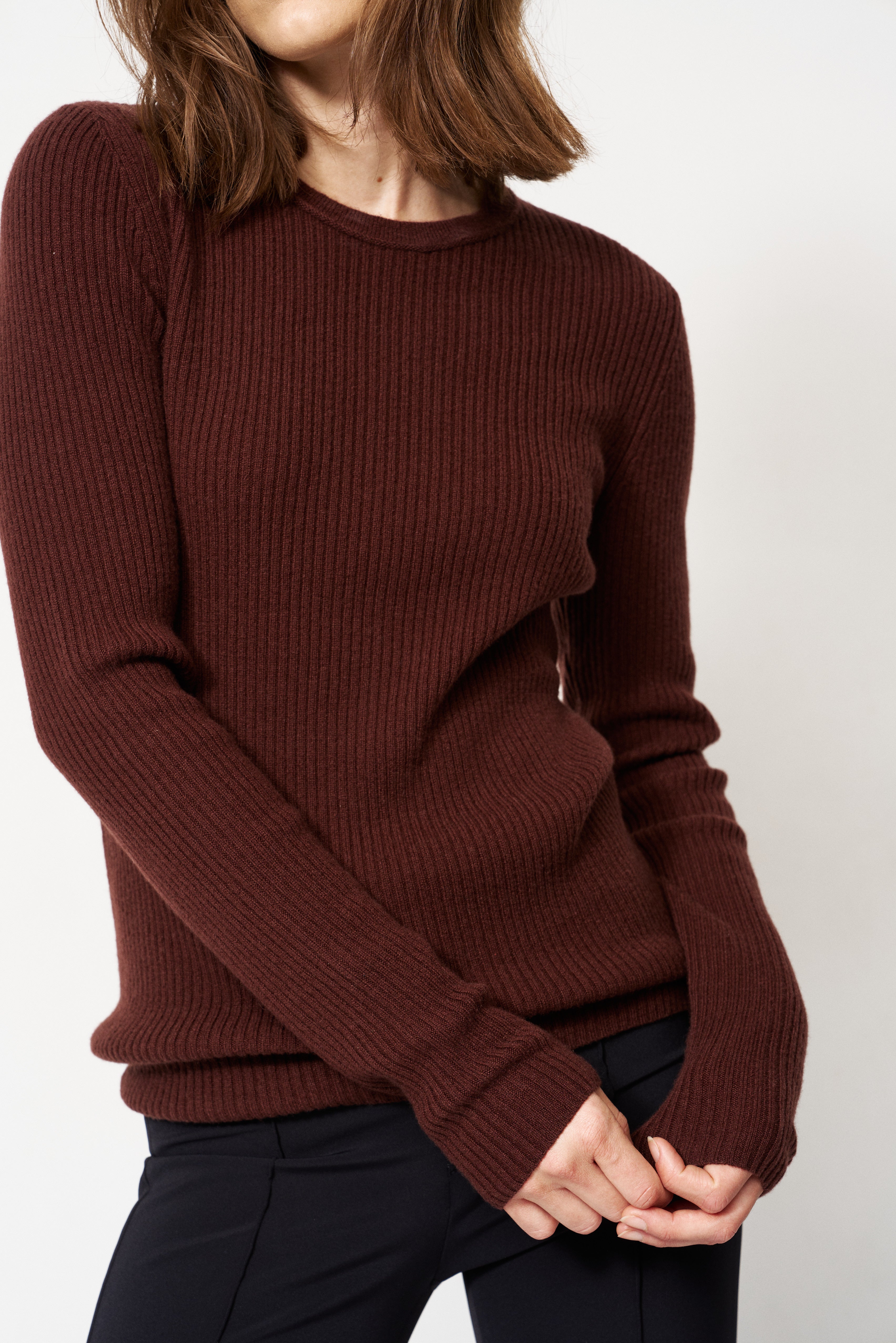 The Rib Slim Sweater in Cinnamon