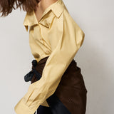 The Asymmetry Shirt in Yellow Baby Stripe