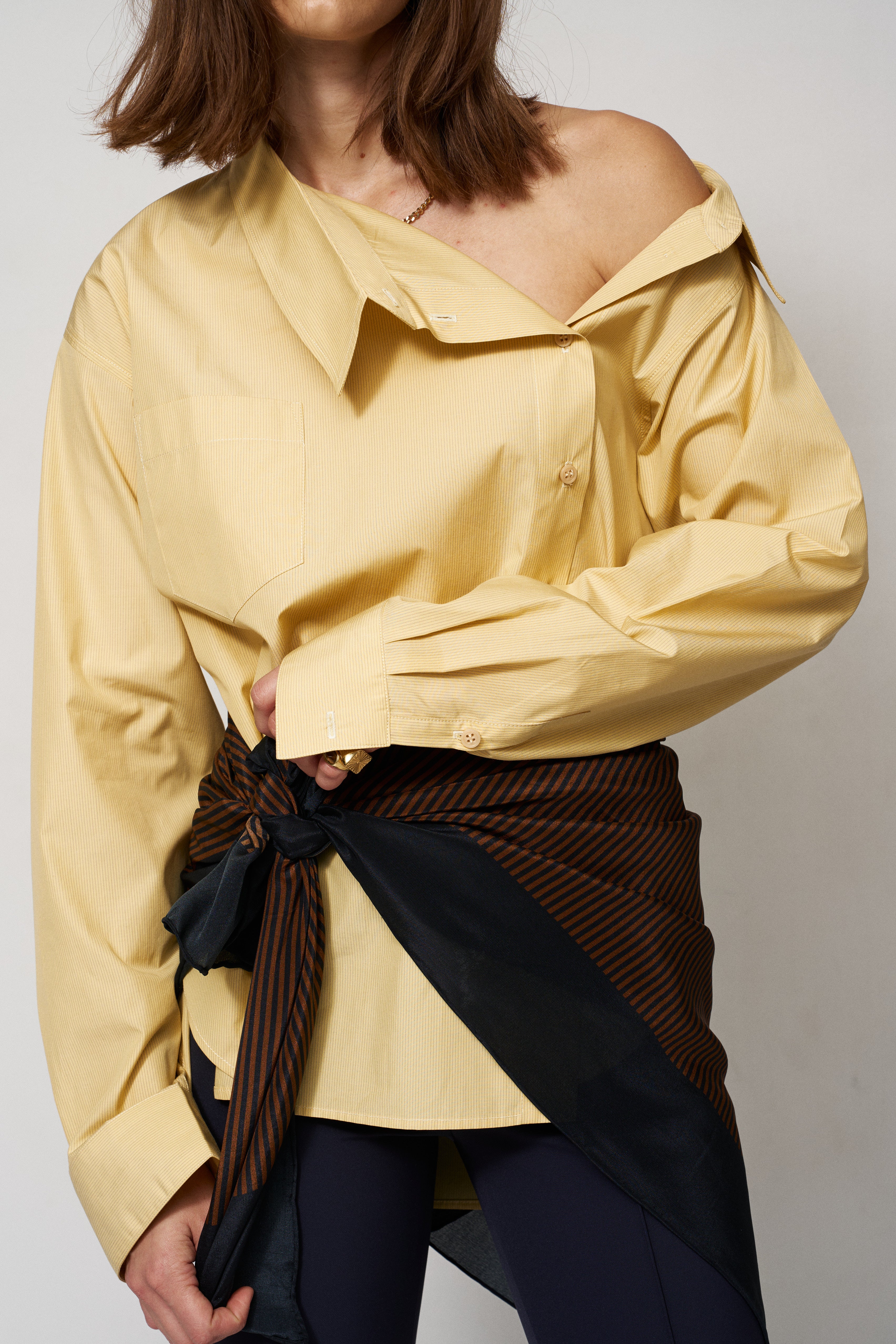 The Border Silk Scarf in JH Signature Stripe