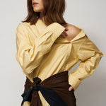 The Asymmetry Shirt in Yellow Baby Stripe