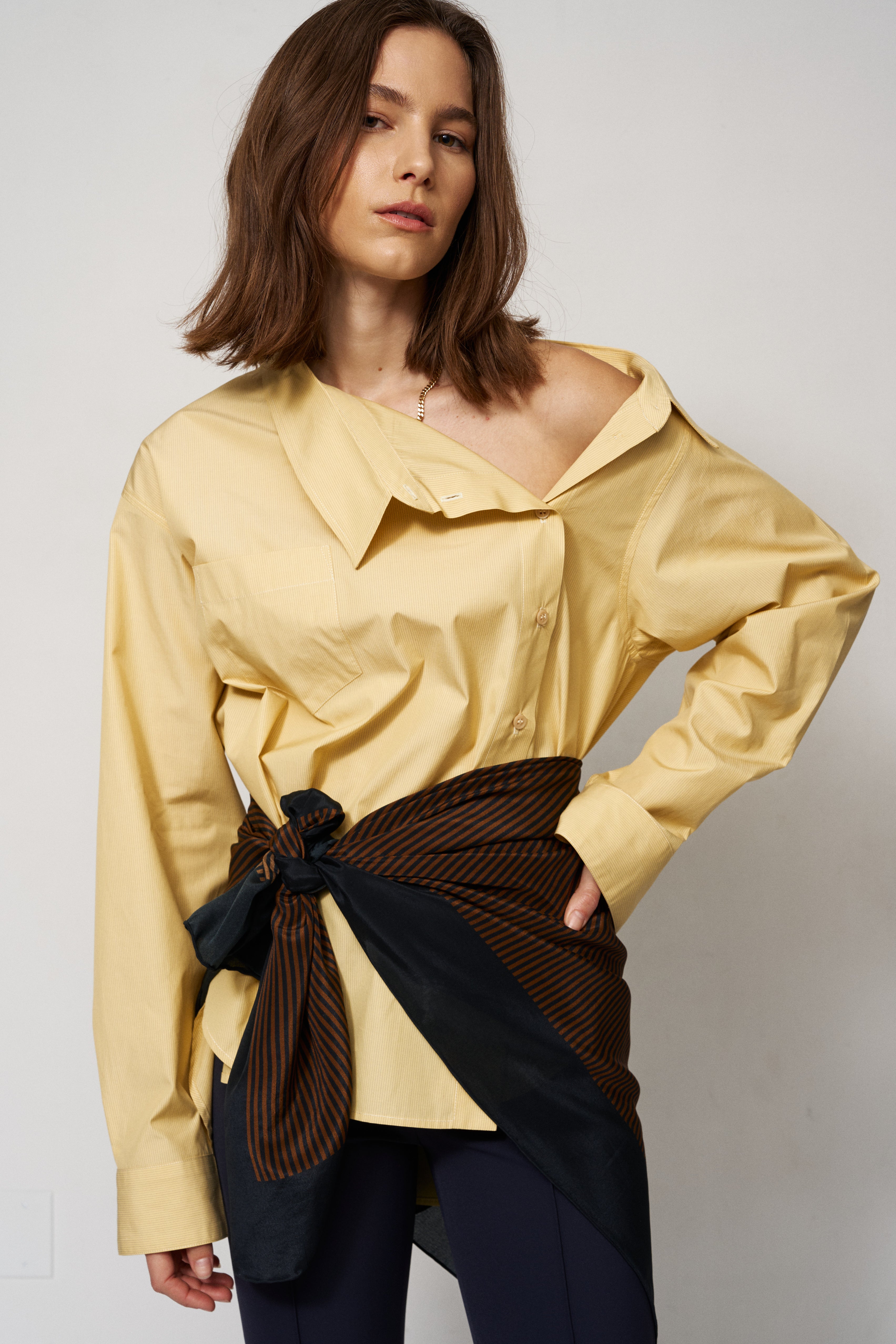 The Border Silk Scarf in JH Signature Stripe