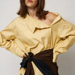 The Asymmetry Shirt in Yellow Baby Stripe