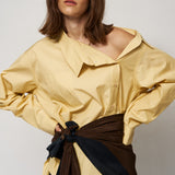 The Asymmetry Shirt in Yellow Baby Stripe