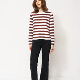 The Capital Tee in Brown Rugby Stripe