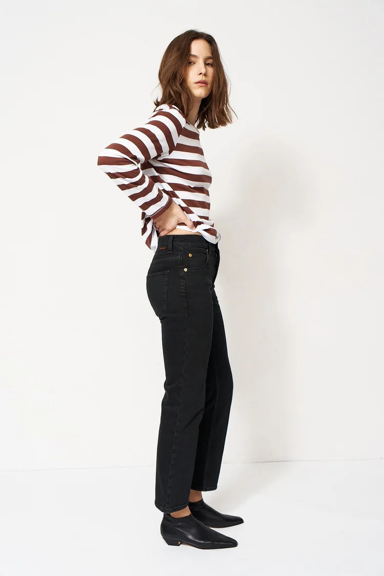 The Capital Tee in Brown Rugby Stripe